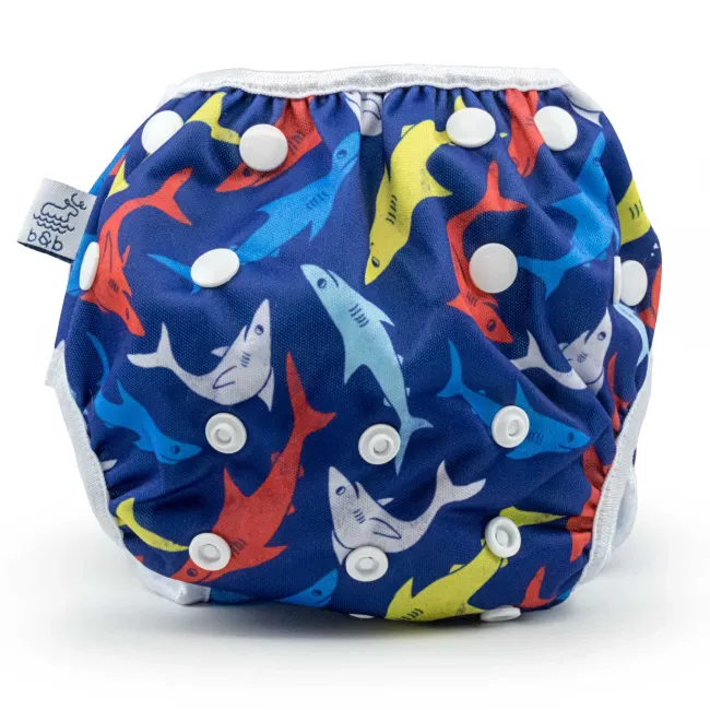 beau   belle littles baby nageuret reusable swim diaper (0-3yrs) - sharks