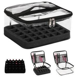 Beloving Nail Polish Organizer Bag Holds 30 Bottles (15ml/0.5 fl.oz) Portable Supplies Organizer Handbag for Manicure Tools, Portable Nail Supplies Kit Organizer Carrying Case (Black)
