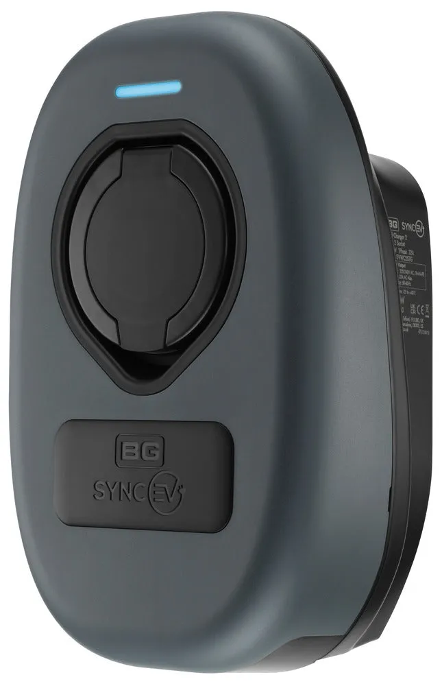 BG SyncEV EVWC2S7GGR EV Wall Charger 7.4kW Single Phase Type 2 Socketed Wi-Fi   4G*  RFID (incl. CT clamp)