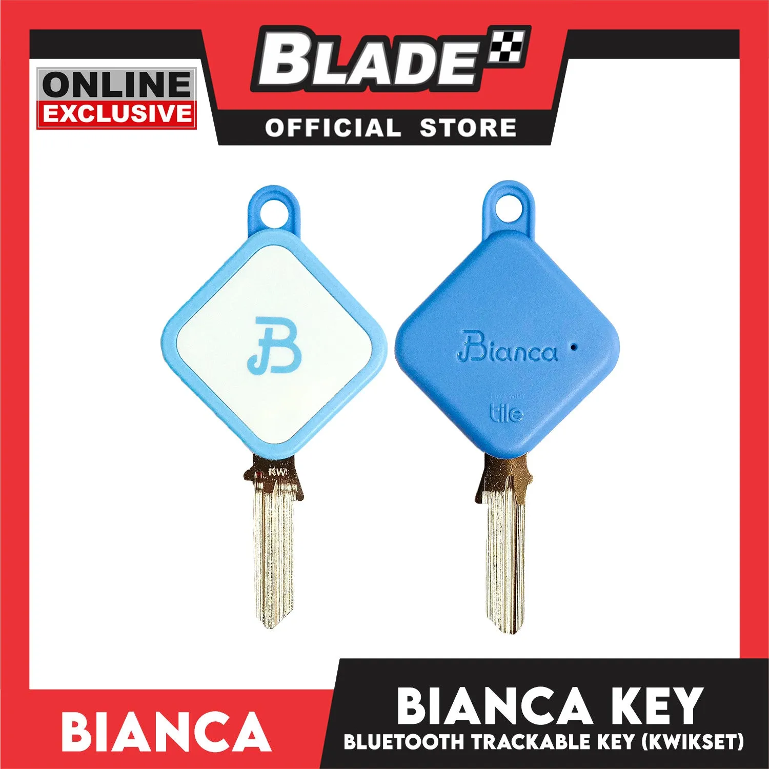 Bianca Bluetooth House Key B0001-W-B-KW Compatible with Kwikset KW1, 66