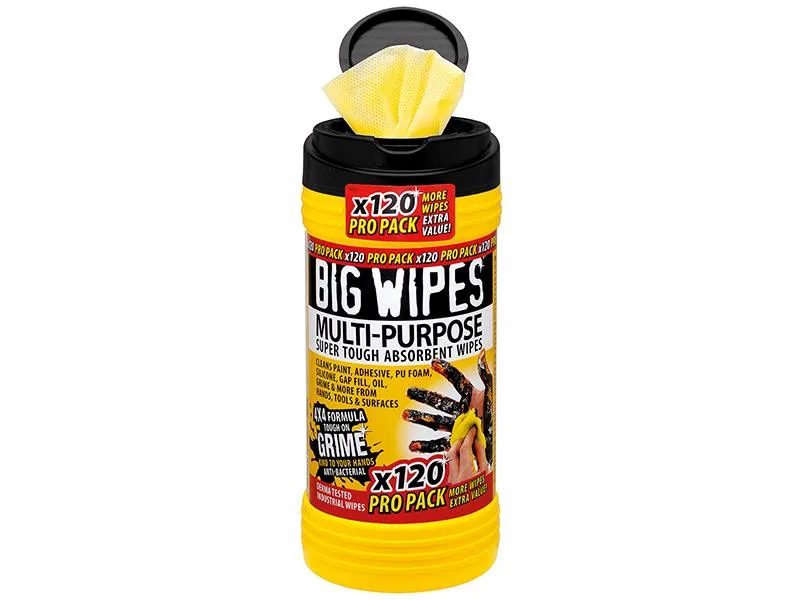Big Wipes 4X4 Multi-Purpose Cleaning Wipes Tub Of 120