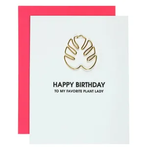 Birthday Plant Lady Paper Clip Card