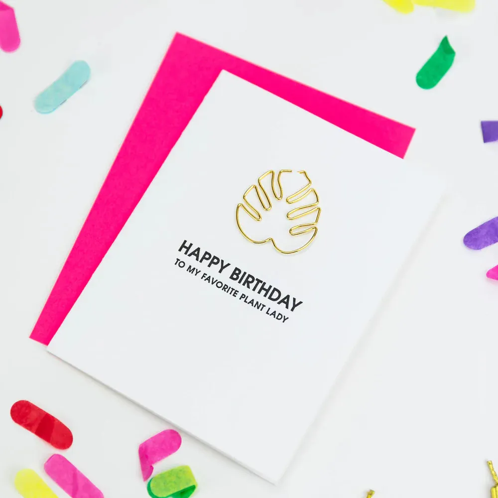 Birthday Plant Lady Paper Clip Card