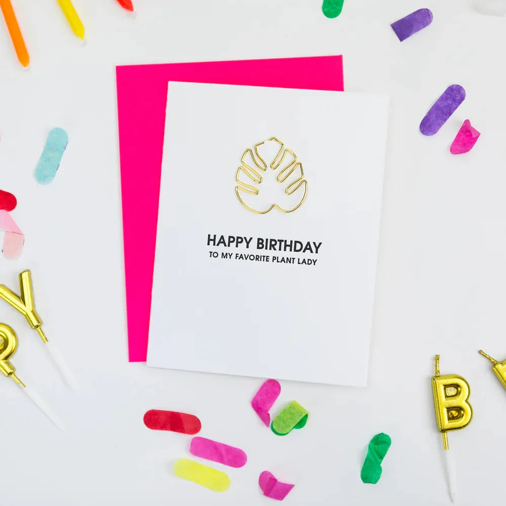 Birthday Plant Lady Paper Clip Card