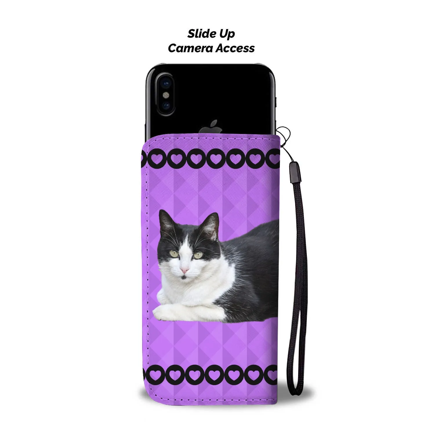 Black & White Cat Phone Case Wallet