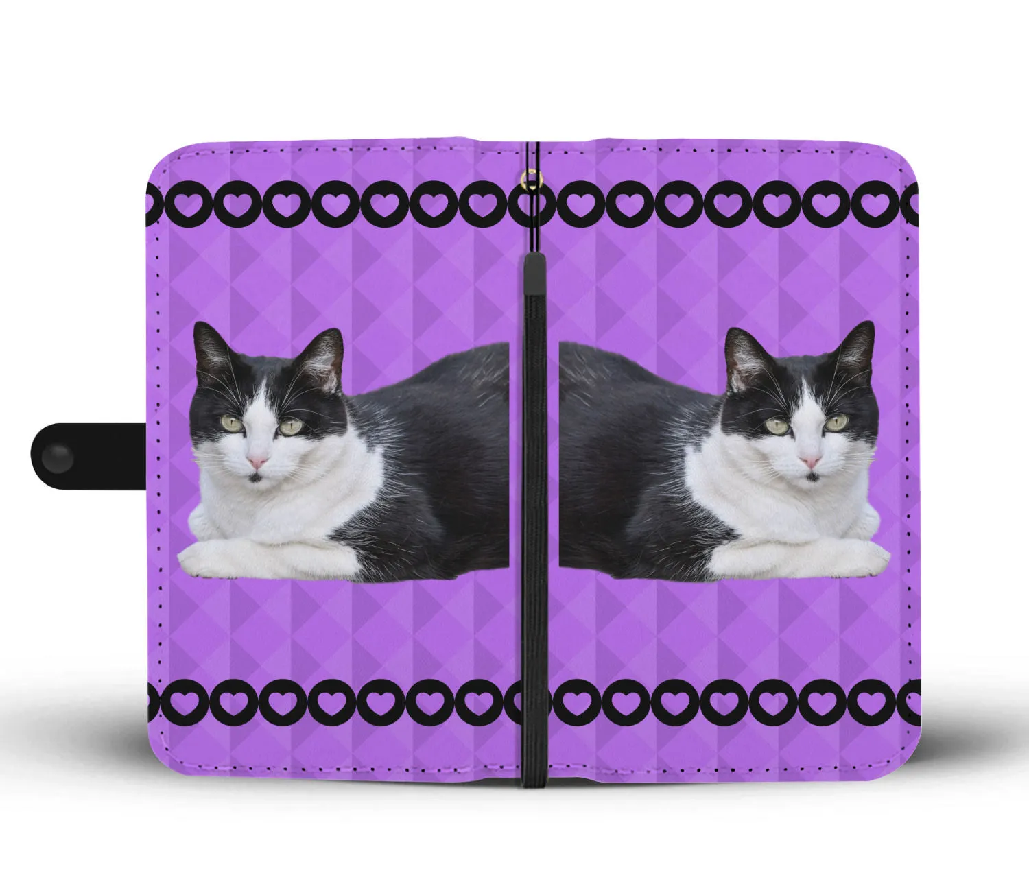 Black & White Cat Phone Case Wallet