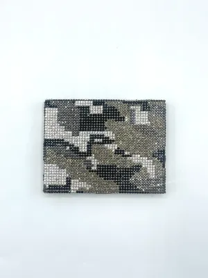 Black and Platinum Camo Glam Card Holder