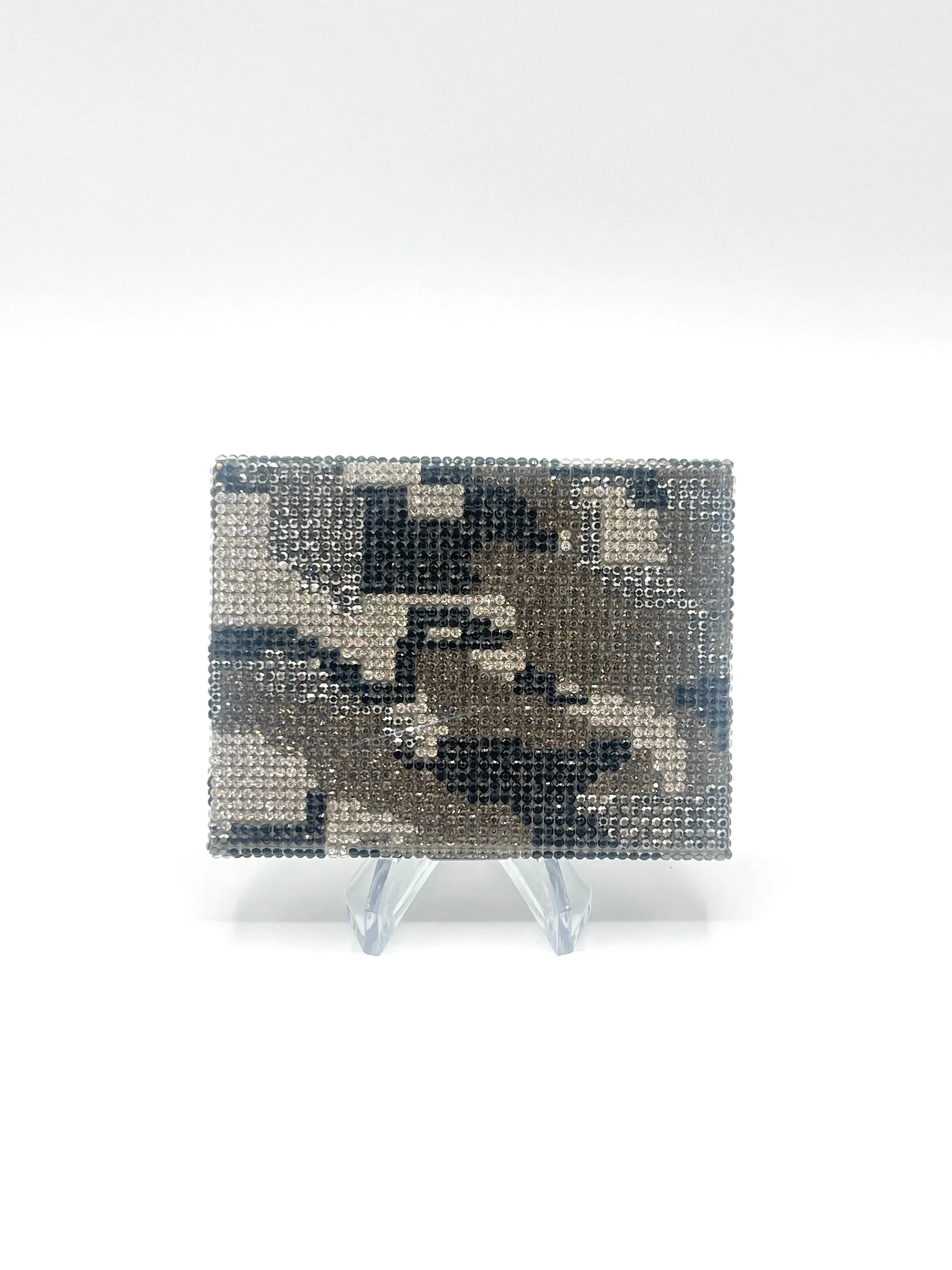 Black and Platinum Camo Glam Card Holder