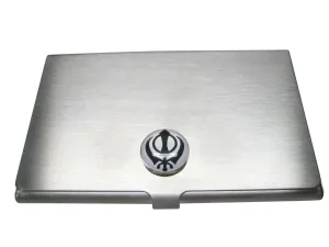 Black and White Toned Khanda Sikh Business Card Holder