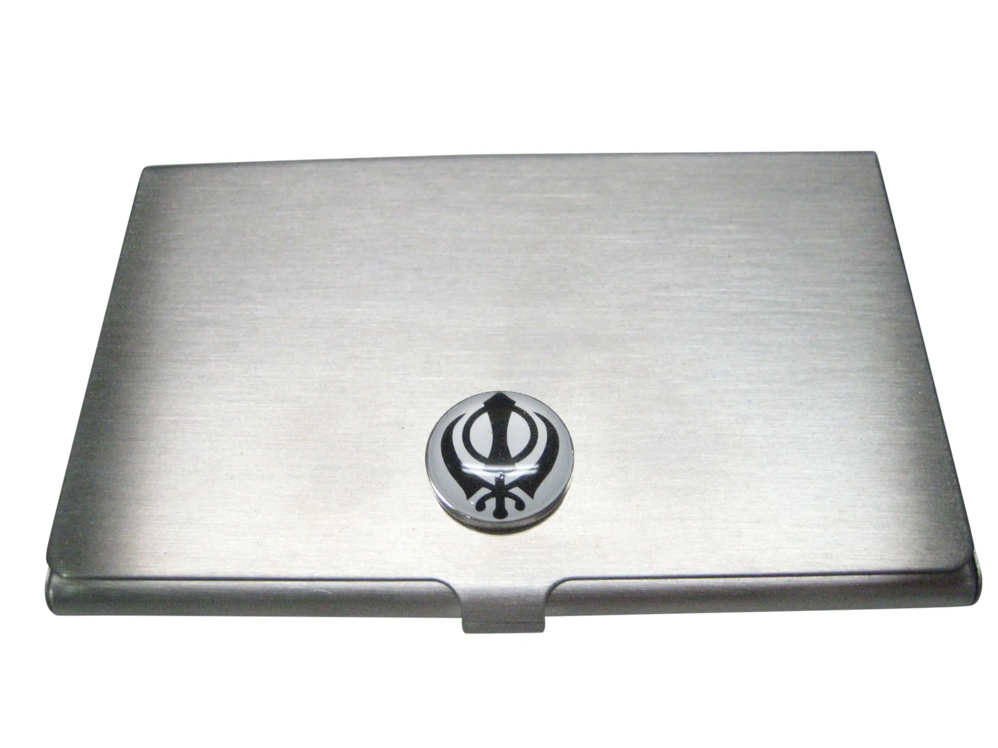 Black and White Toned Khanda Sikh Business Card Holder
