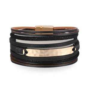 Black Polystyrene & 18K Gold-Plated Strand Bracelet