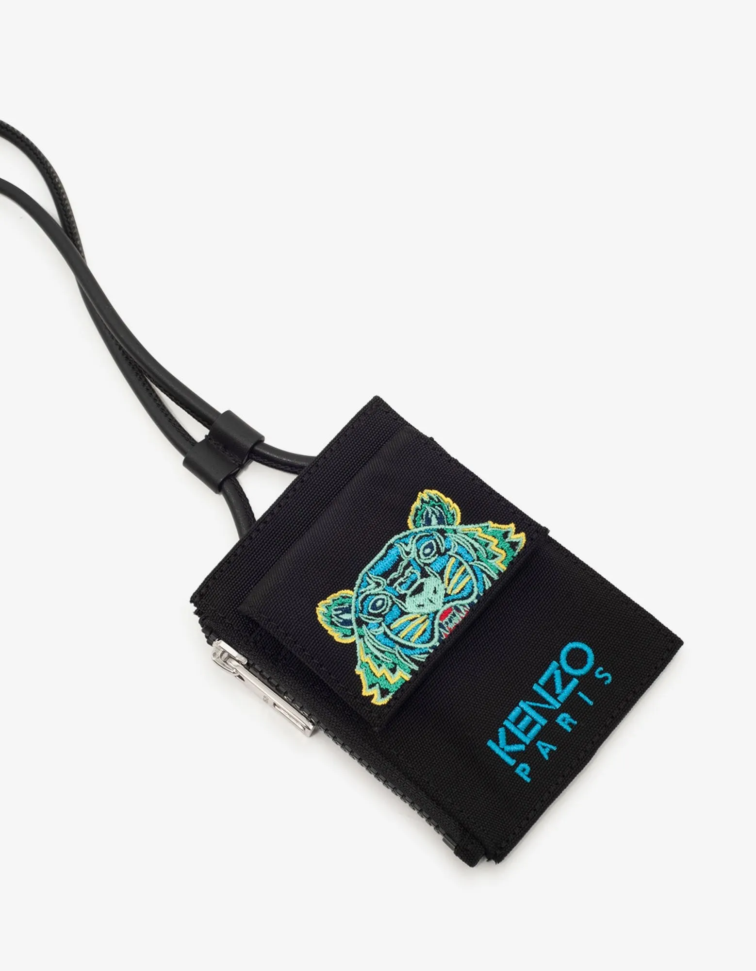 Black Tiger Card Holder with Strap
