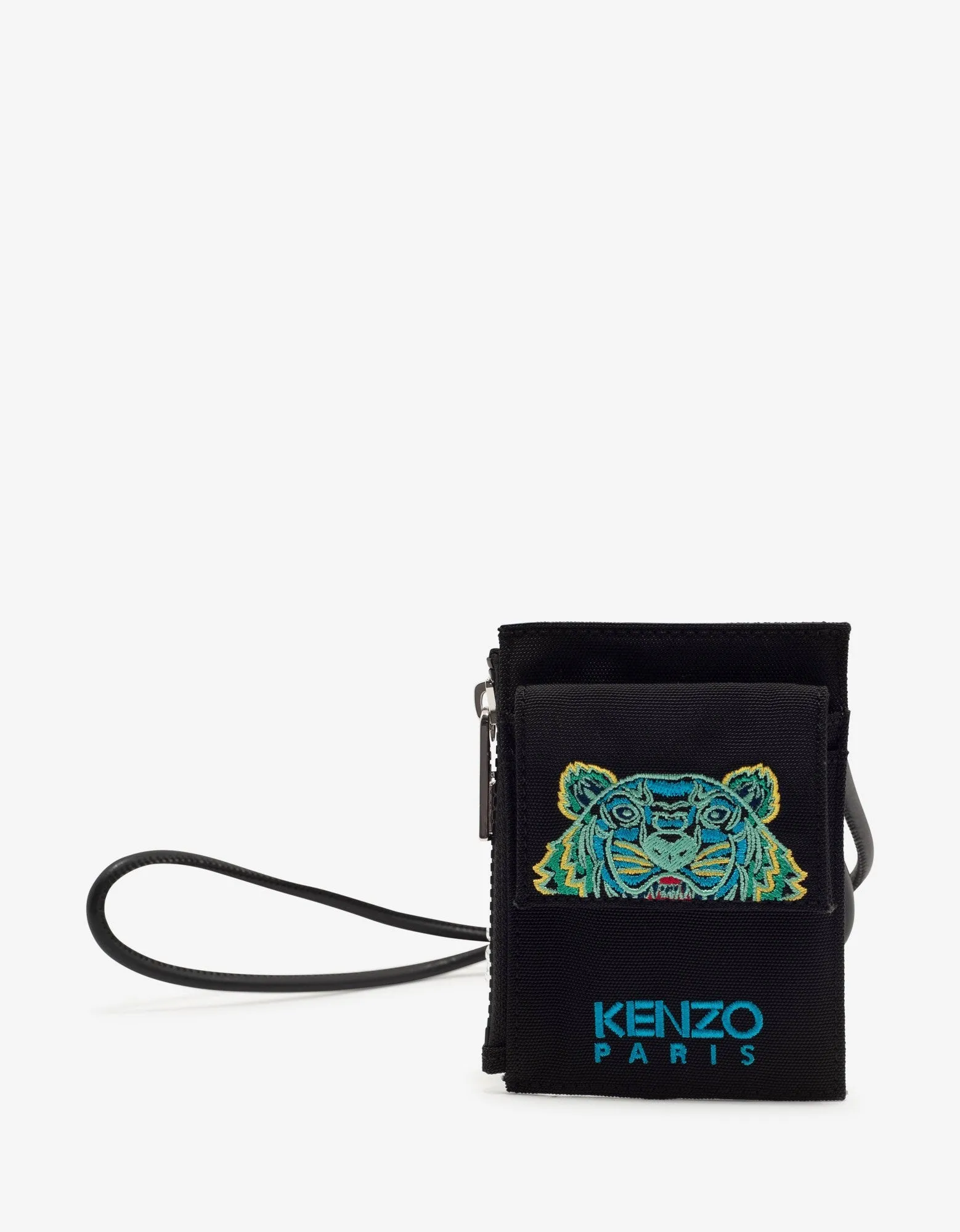 Black Tiger Card Holder with Strap