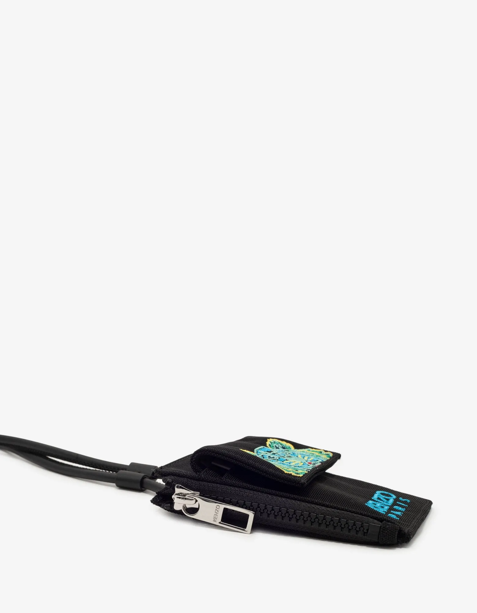 Black Tiger Card Holder with Strap