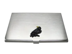 Black Toned Crow Raven Bird Business Card Holder