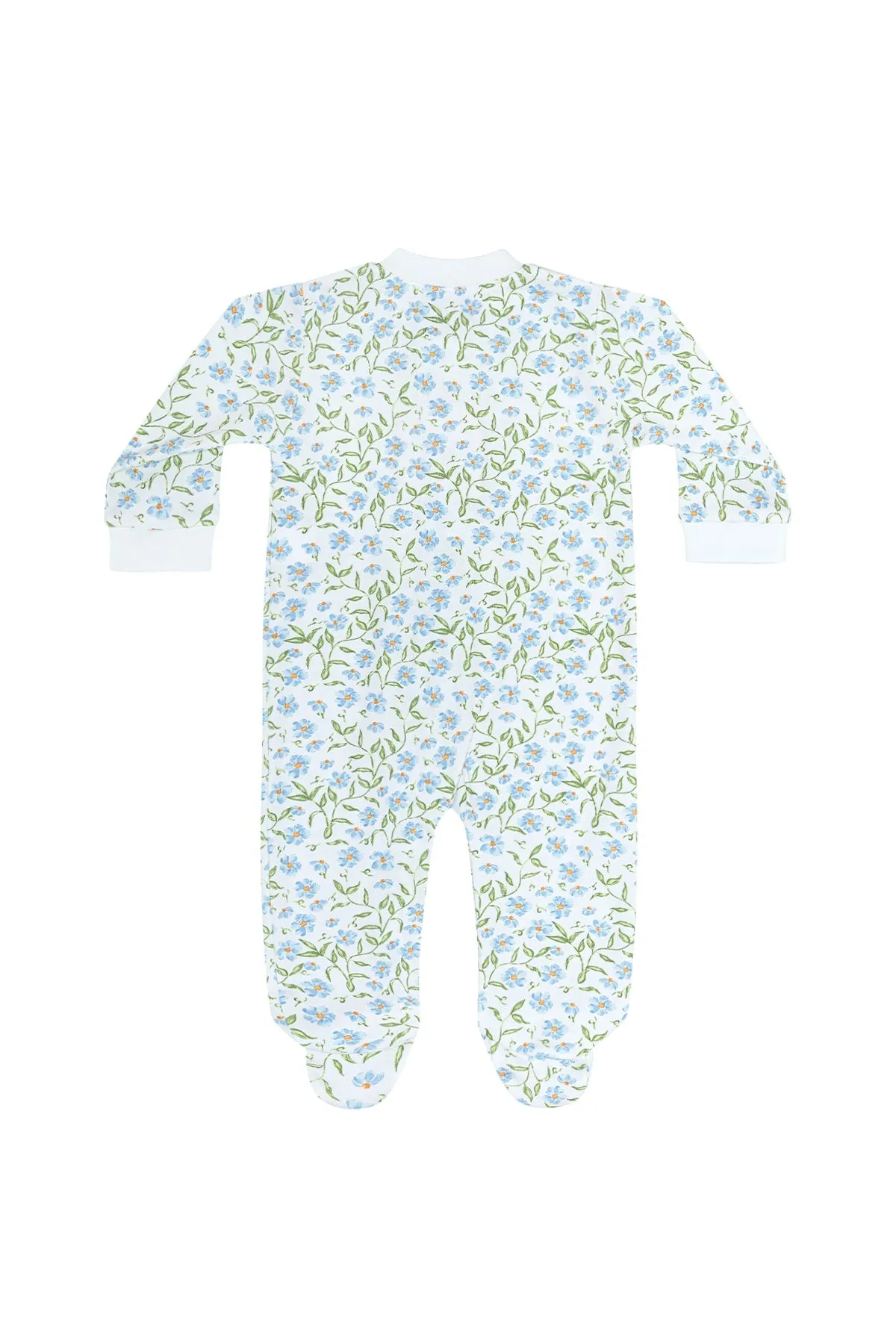 Blue Vines Zipper Footie