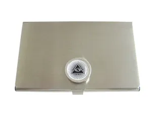Bordered All Seeing Eye Pyramid Business Card Holder