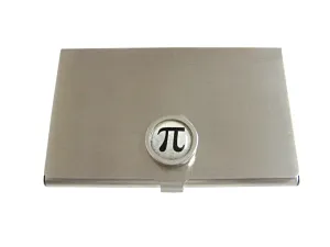 Bordered Mathematical Pi Symbol Pendant Business Card Holder