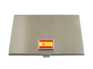Bordered Spain Flag Business Card Holder
