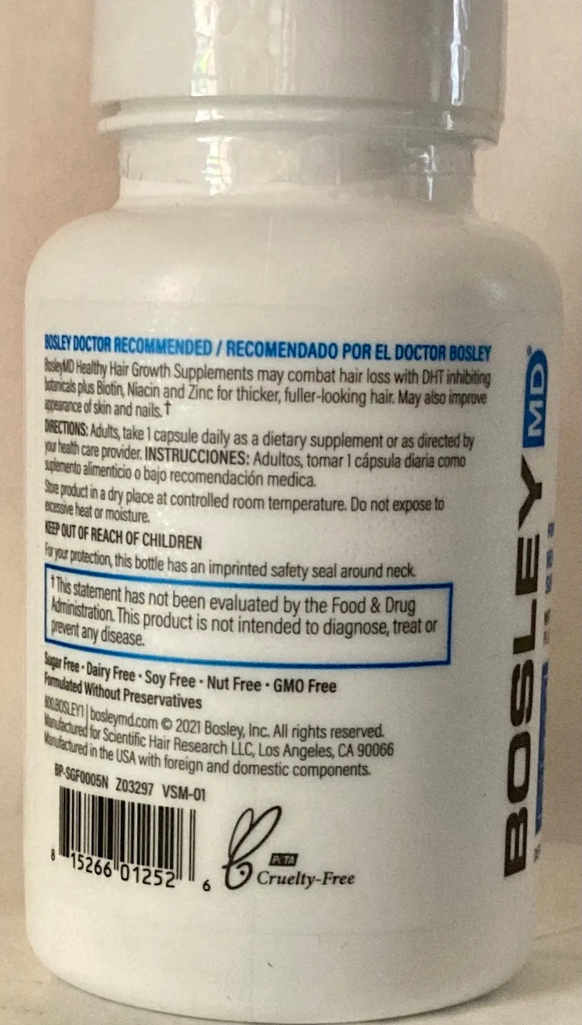 BosleyMD Healthy Hair Growth Supplements for Men