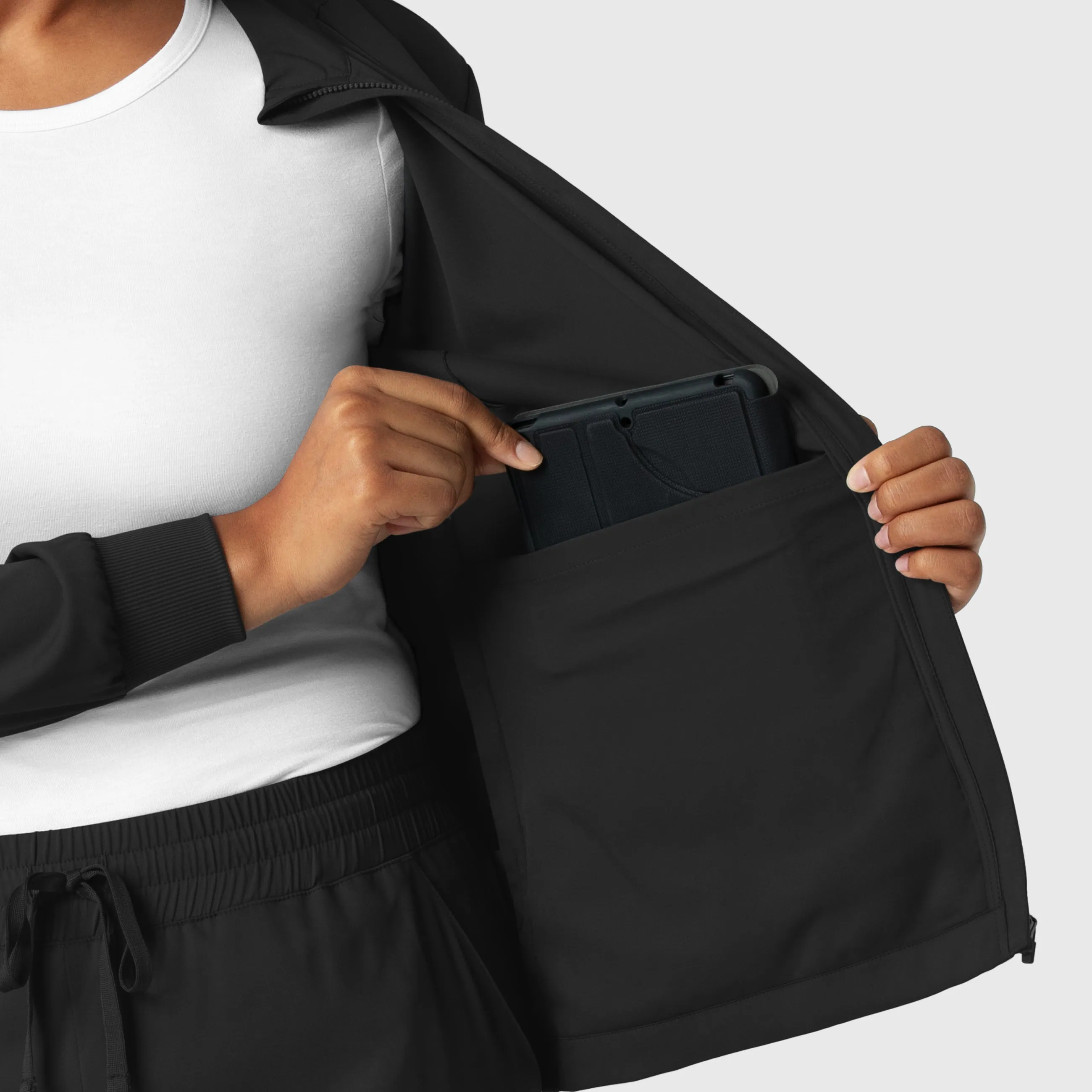Boundless 8151 Warm Up Scrub Jacket Black