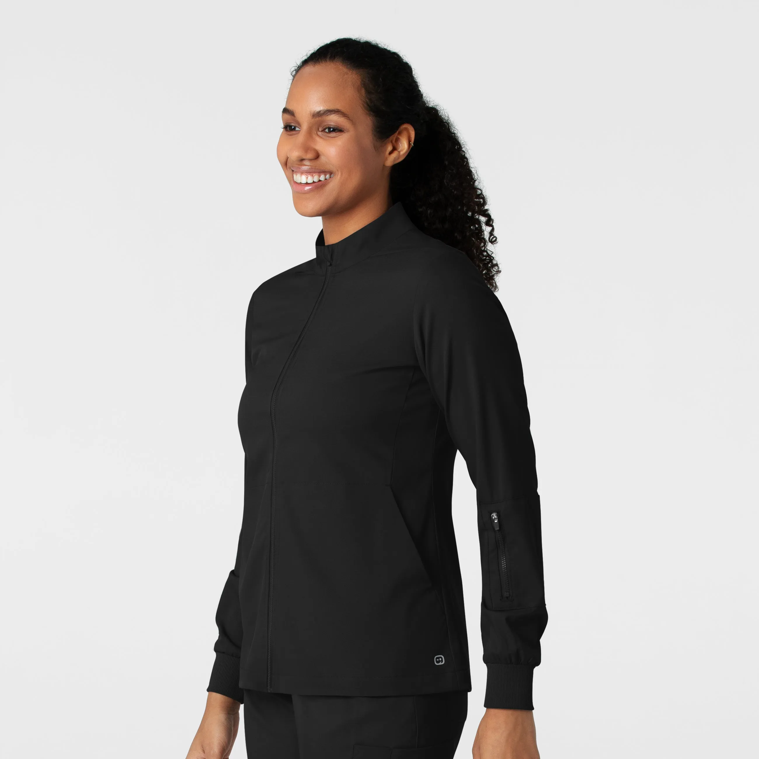 Boundless 8151 Warm Up Scrub Jacket Black