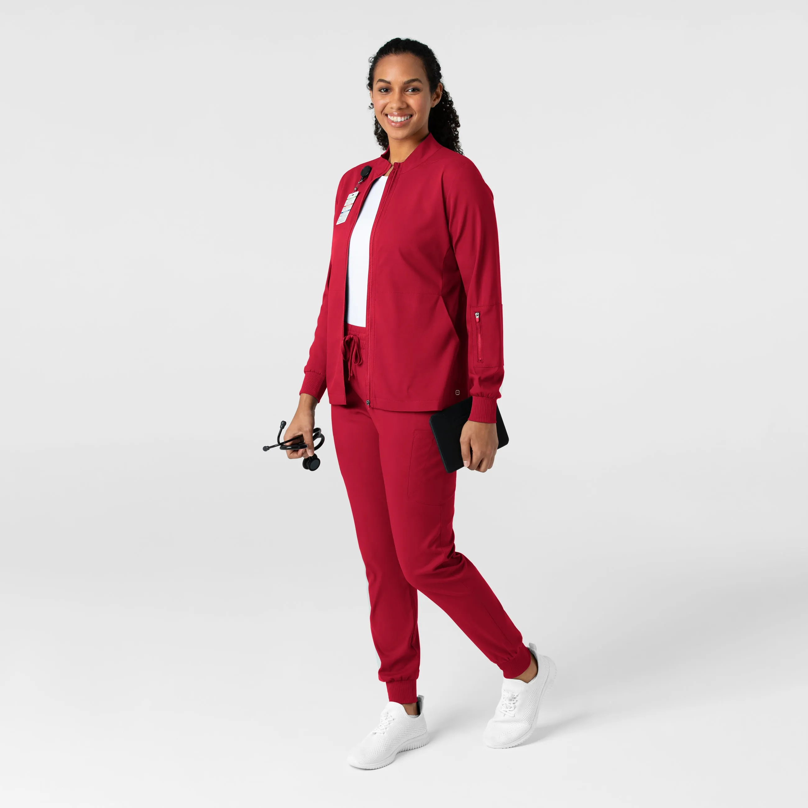 Boundless 8151 Warm Up Scrub Jacket Red
