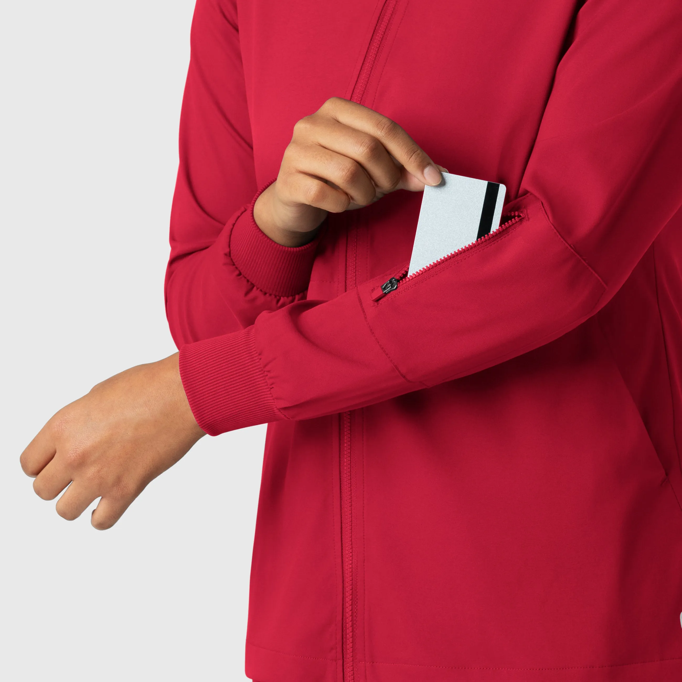 Boundless 8151 Warm Up Scrub Jacket Red