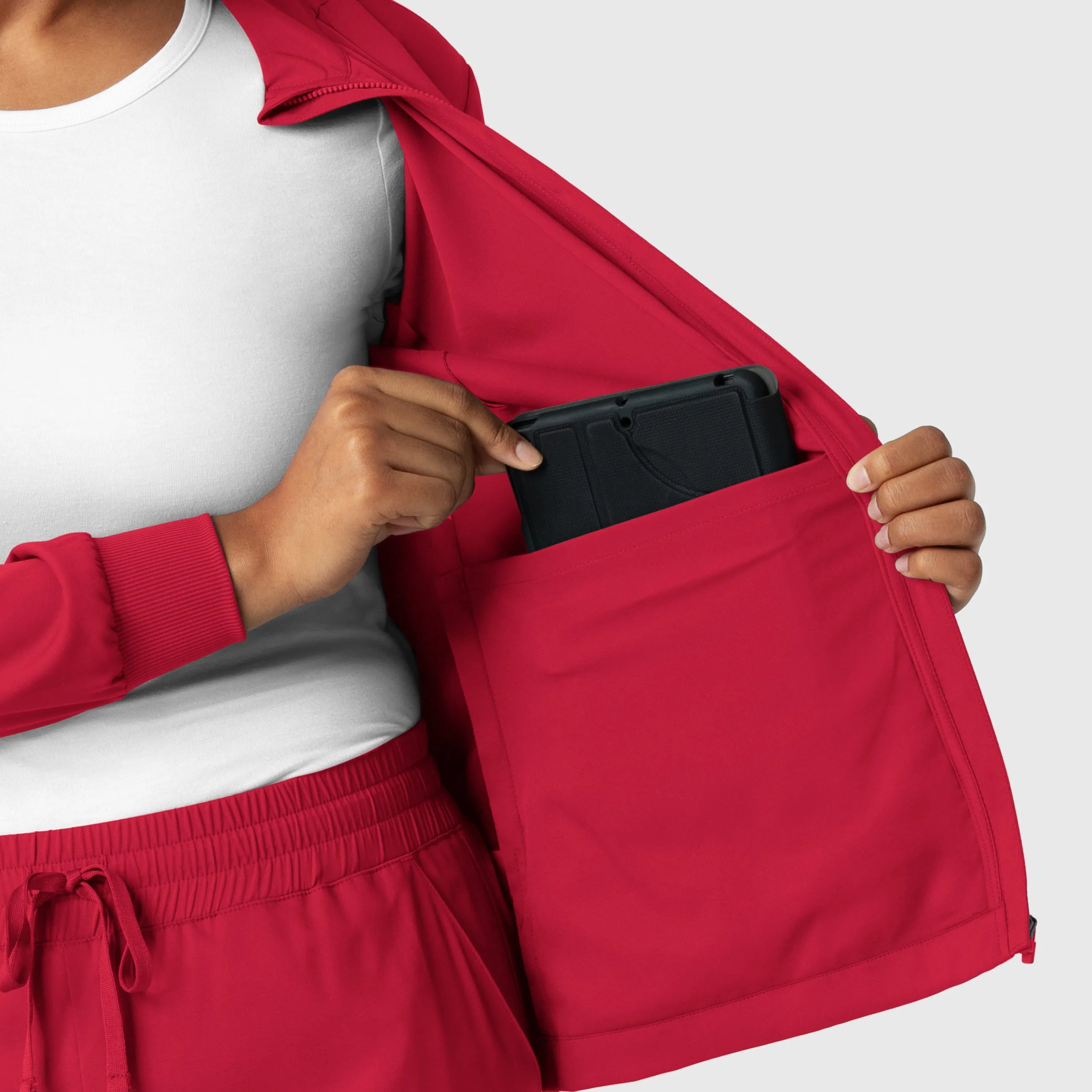 Boundless 8151 Warm Up Scrub Jacket Red