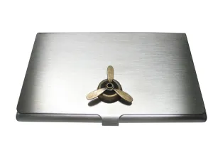 Bronze Toned Airplane Propeller Pendant Business Card Holder