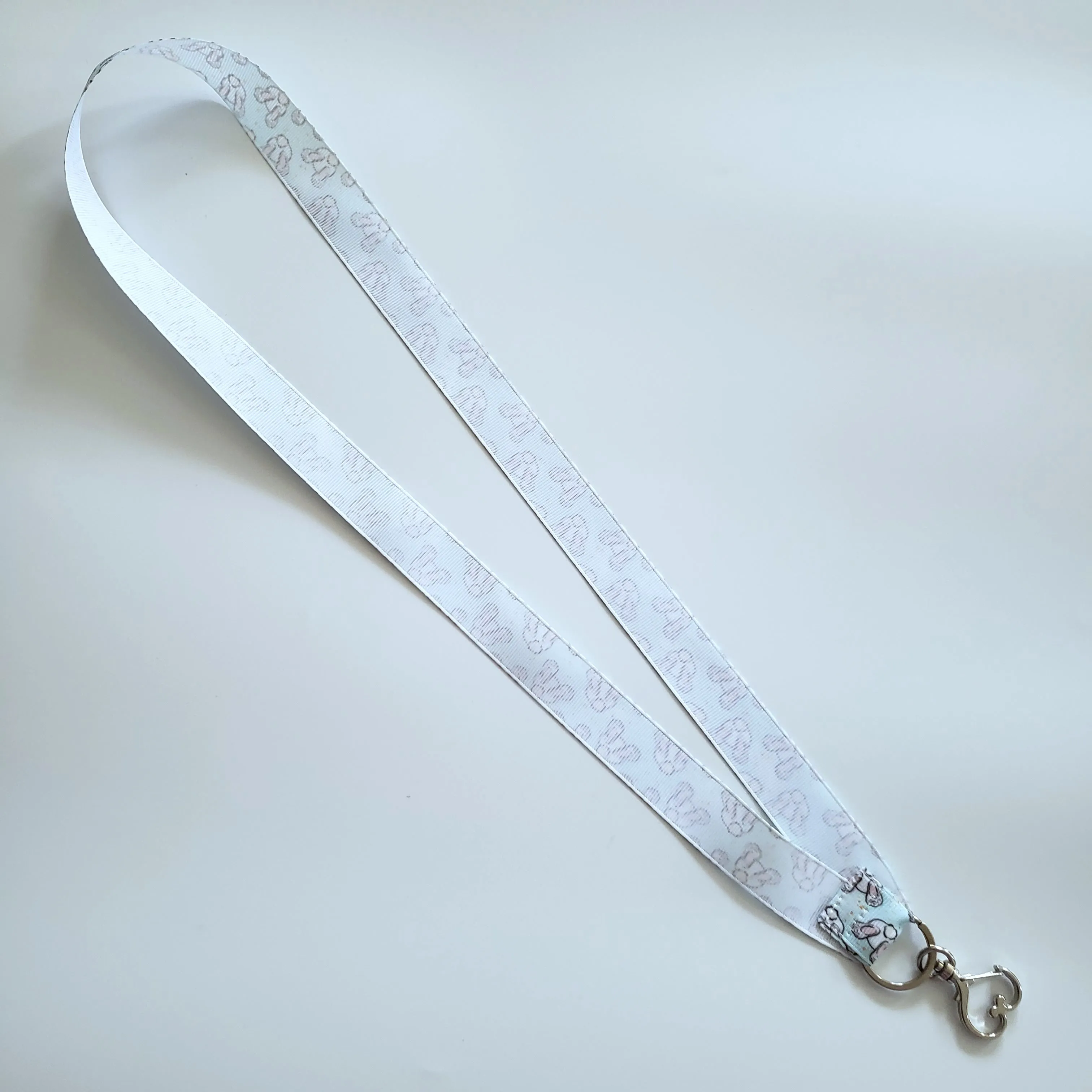 Bunny Butt Lanyard with Silver Heart Clasp