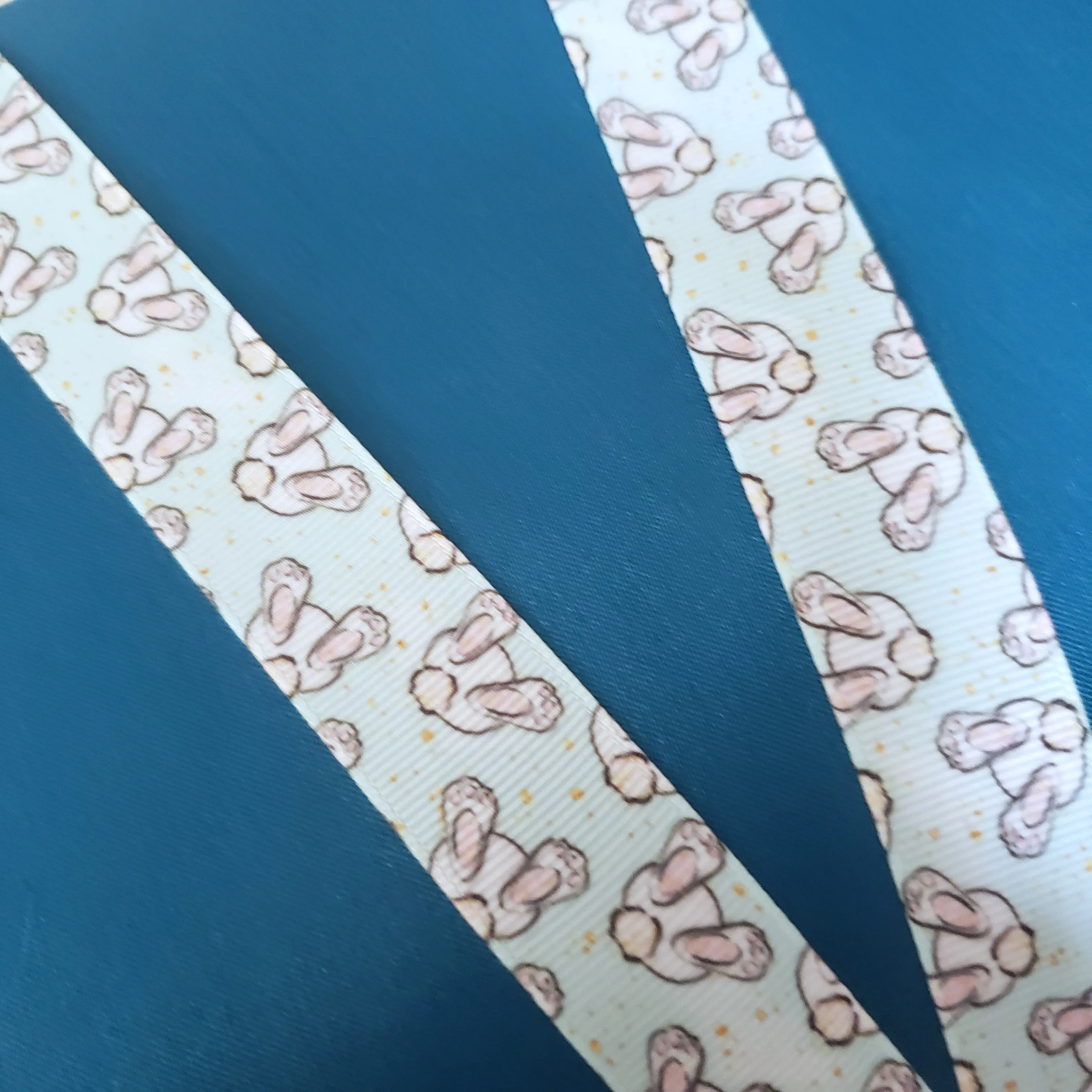 Bunny Butt Lanyard with Silver Heart Clasp