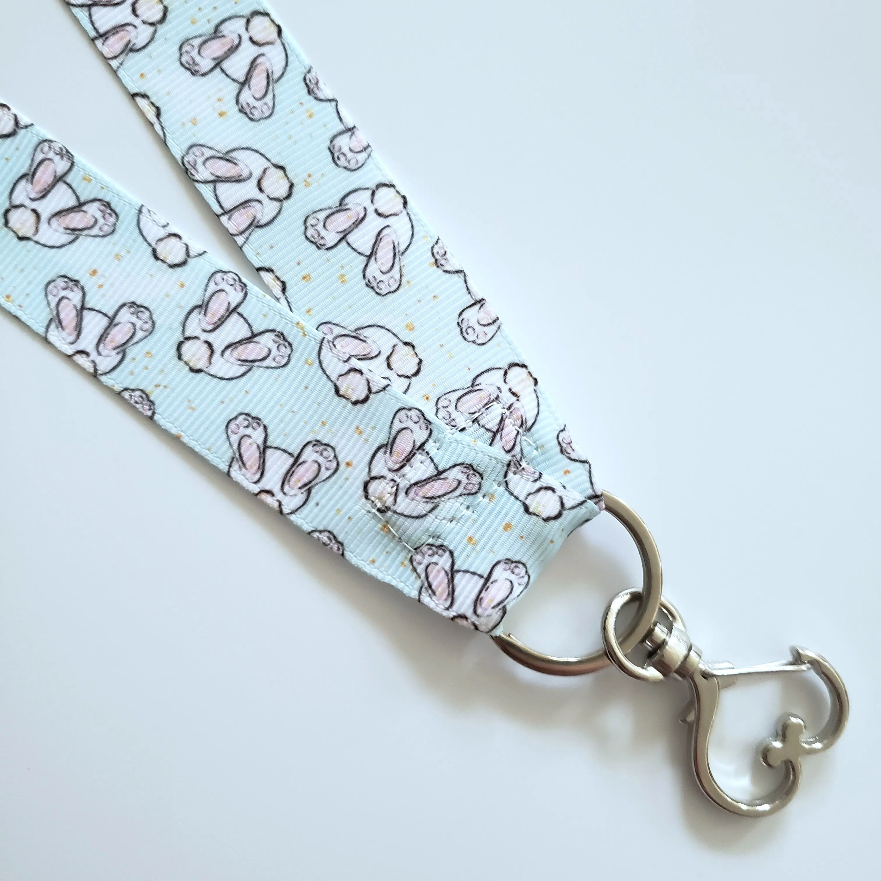 Bunny Butt Lanyard with Silver Heart Clasp