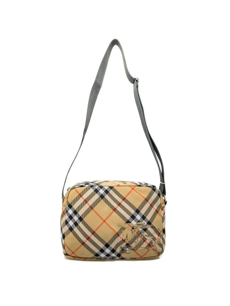 BURBERRY Check Motif Crossbody Handbag - 25cm x 18cm