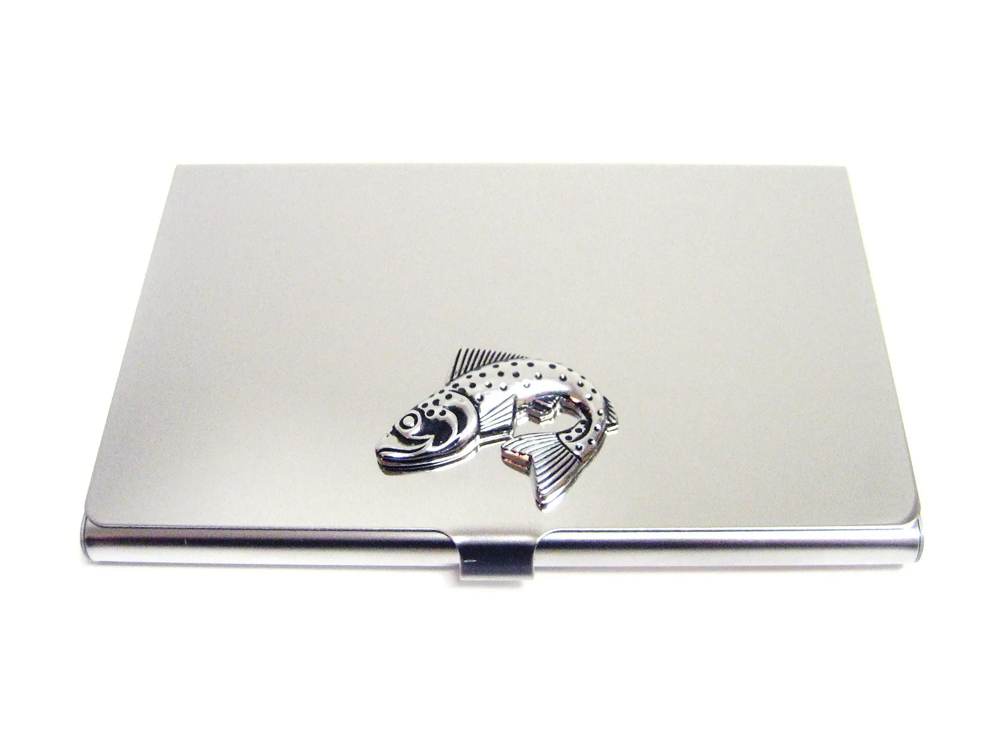 Business Card Holder with Salmon Pendant