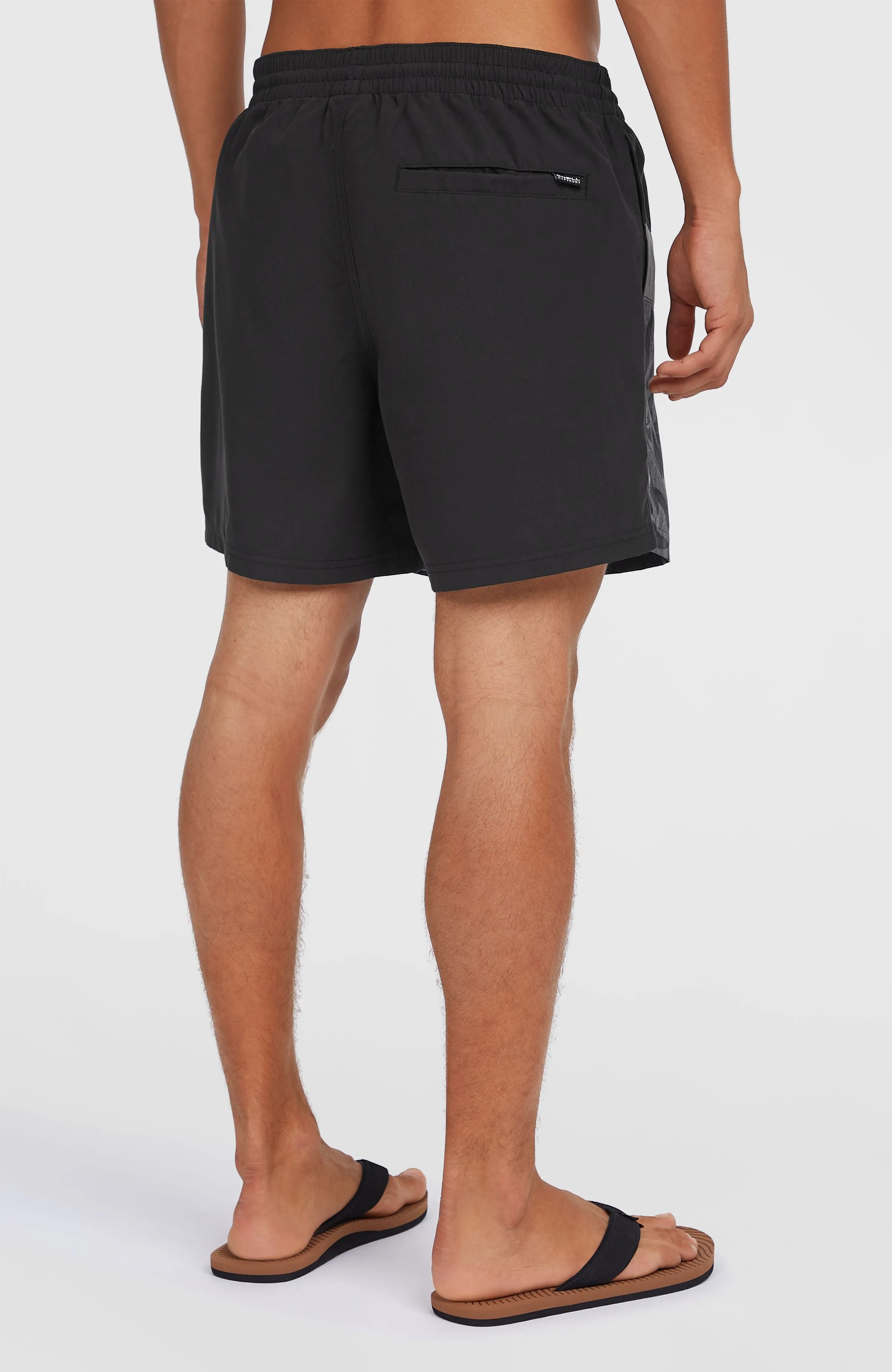 Cali Block 15'' Badehose | Black Dipped Leaves