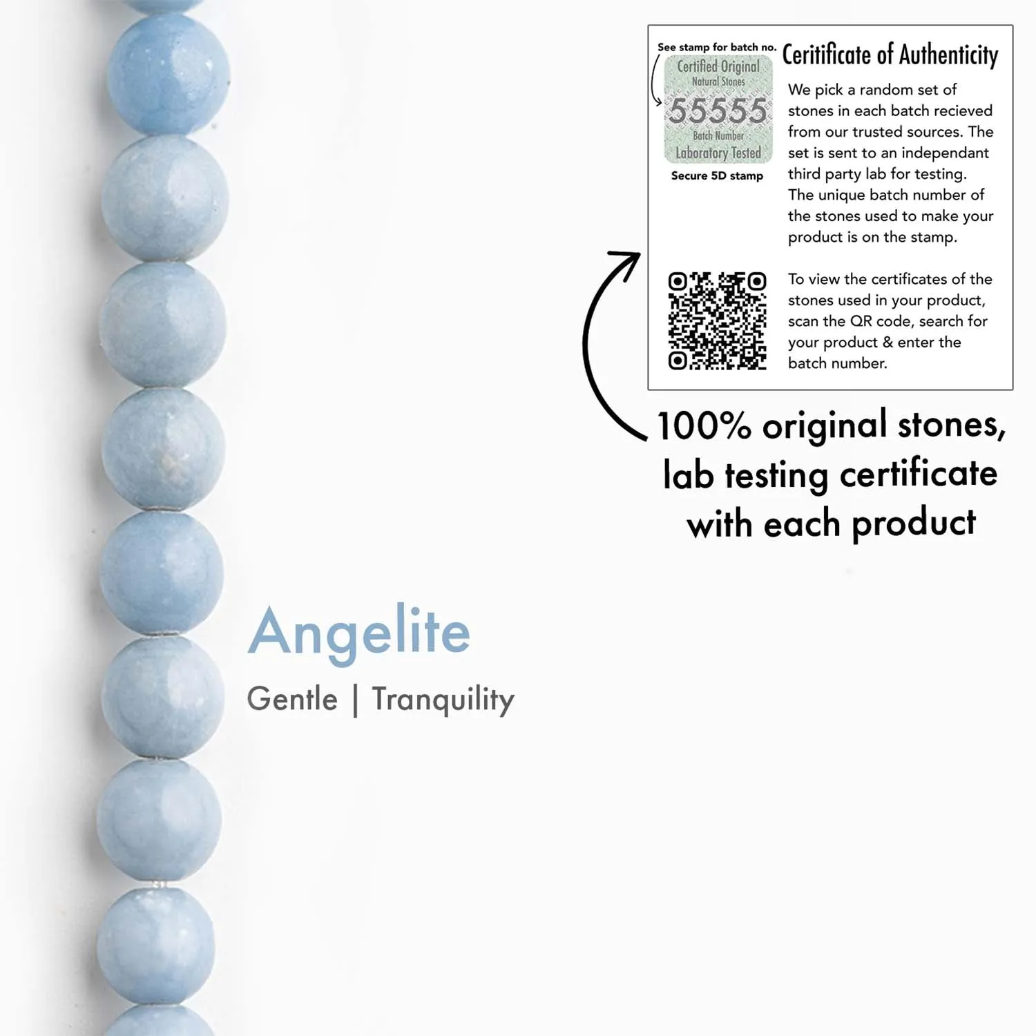 Calming Angelite Natural Stone Bracelet