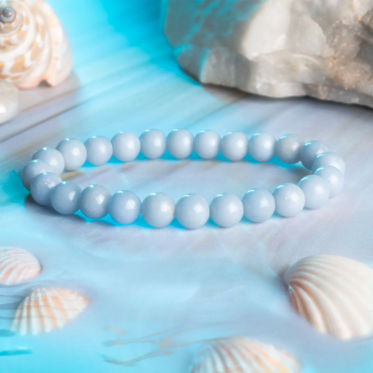Calming Angelite Natural Stone Bracelet