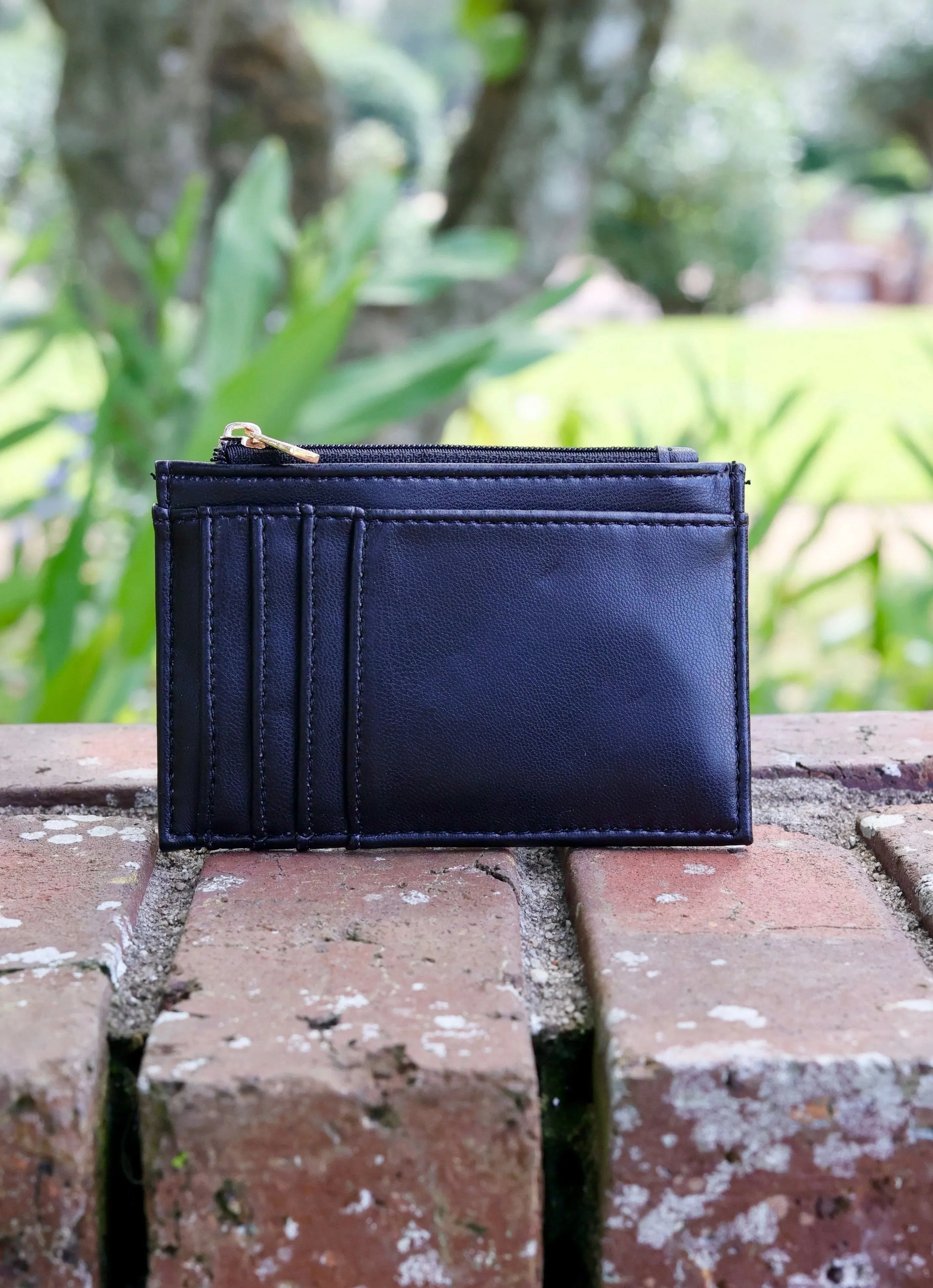 Caroline Hill Molly Zip Card Holder Black