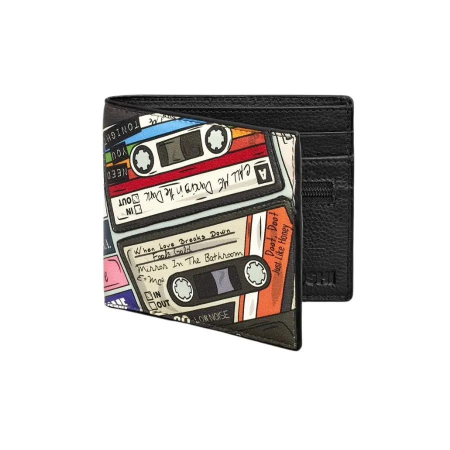 Cassette Tape Black Leather Wallet-Back to the 80’s