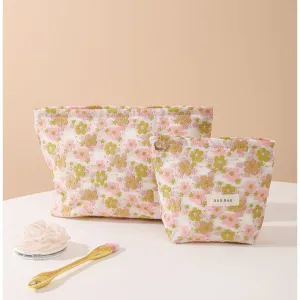 Casual Fresh Yarn-dyed Large Capacity Buggy Cosmetic Bags