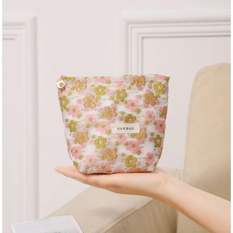 Casual Fresh Yarn-dyed Large Capacity Buggy Cosmetic Bags