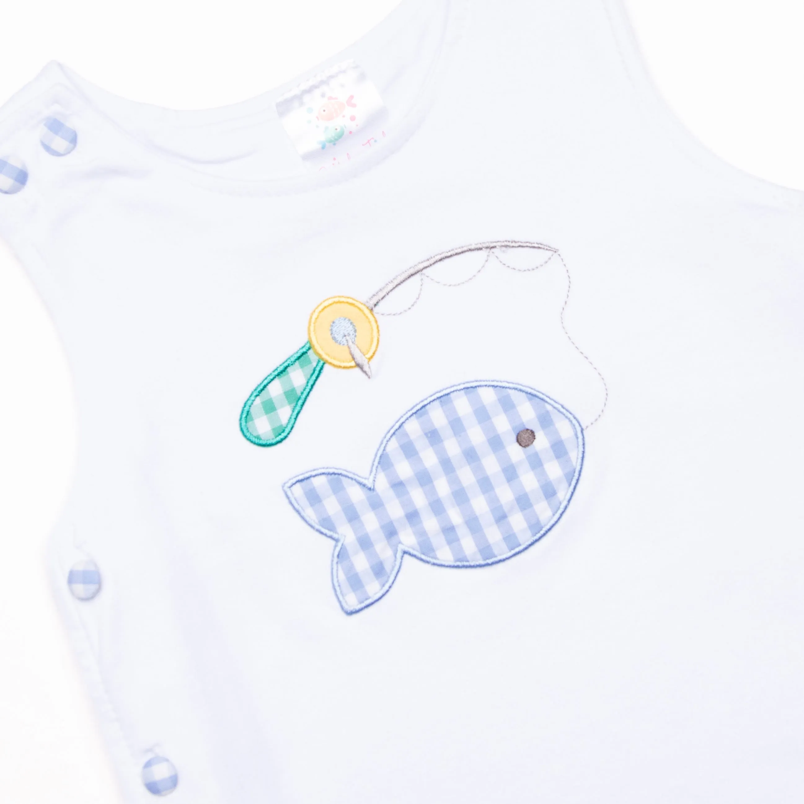 Catch and Release Applique Diaper Set, Blue