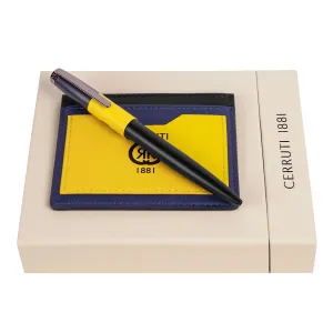 Cerruti 1881 NPBC327S-Set Brick Yellow Black Navy (ballpoint pen & card holder)