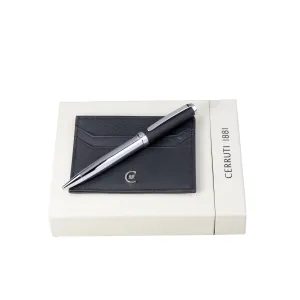 CERRUTI 1881 NPCB711A-Set Hamilton Black (ballpoint pen & card holder)