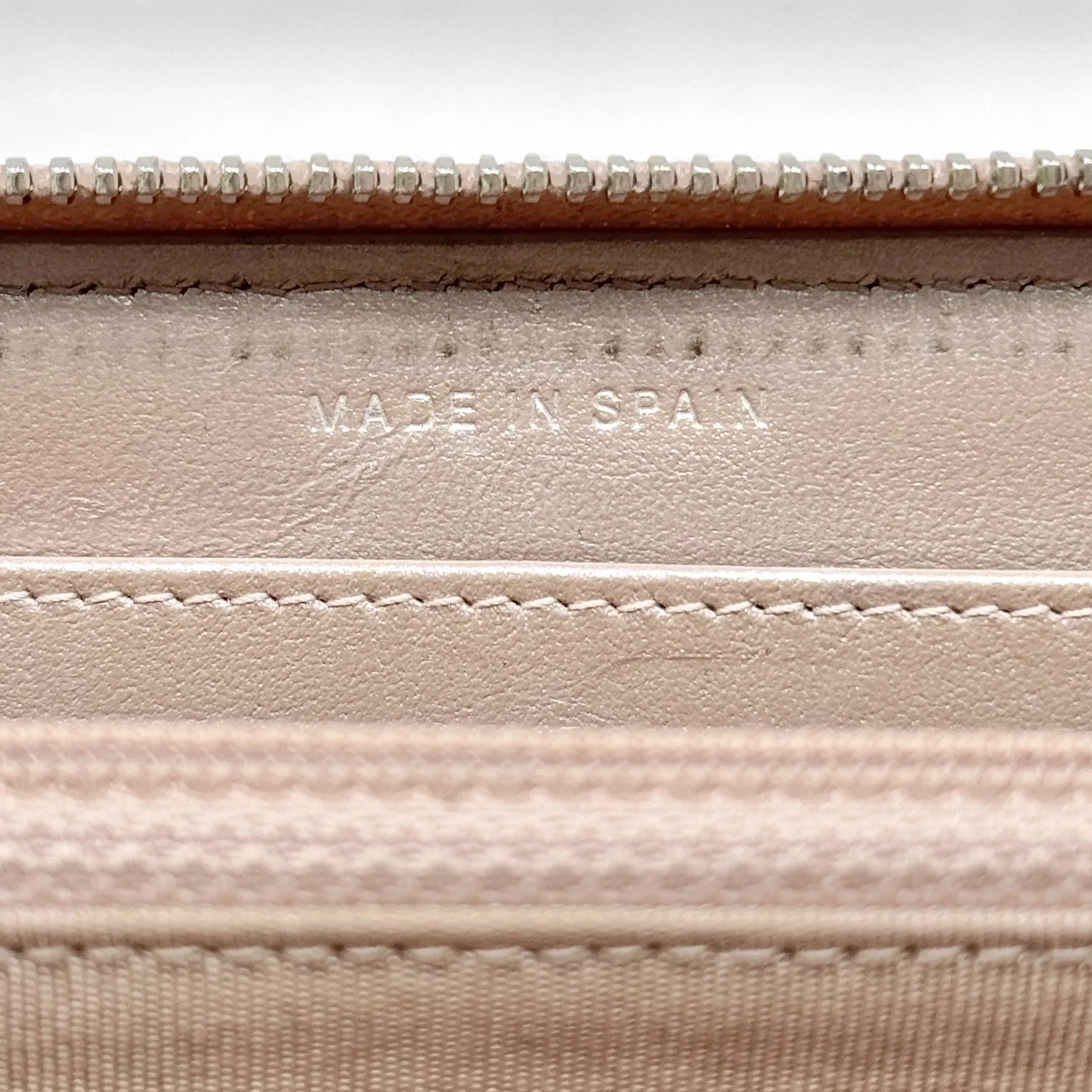 Chanel 17B Rose Gold Chevron Zip Wallet