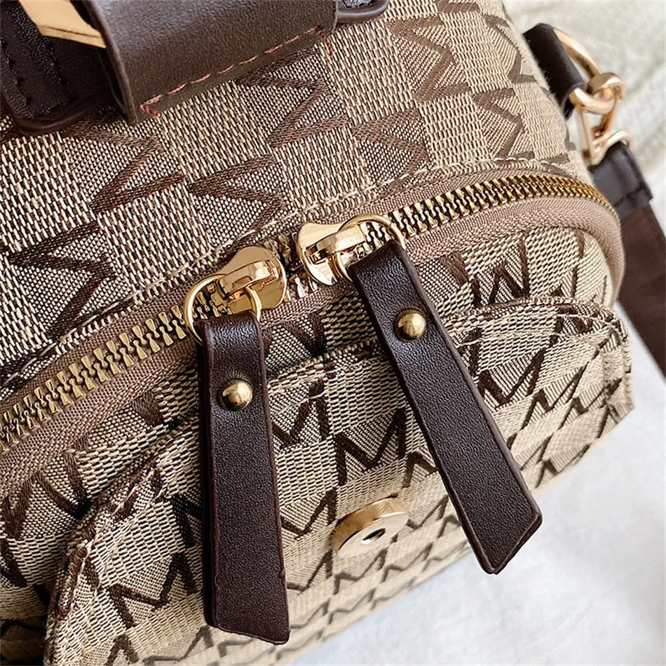 Chic Uptown Monogram Backpack Shoulder Bag for Women, Canvas, One Size