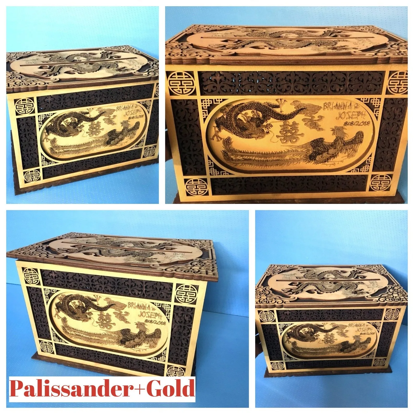 Chinese Wedding Card Box, Oriental Wedding Envelopes Holder, Handmade