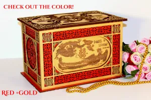Chinese Wedding Card Box, Oriental Wedding Envelopes Holder, Handmade