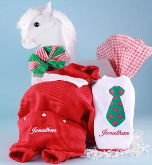 Christmas Outfit, Santa Hat, & Bib Personalized Baby Gift-Boy